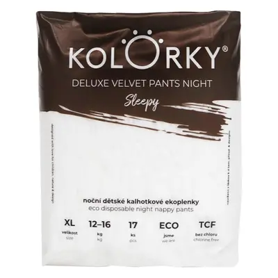 Kolorky Deluxe Velvet Pants Night Sleepy jednorázové plenkové kalhotky na noc XL 12-16 kg 17 ks