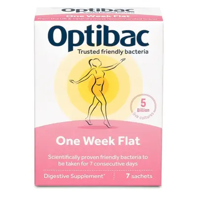 Optibac One Week Flat probiotika při nadýmání a PMS 7 ks