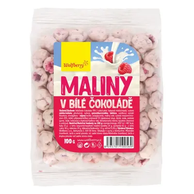 Wolfberry Maliny lyofilizované bílé čokoládě mrazem sušené ovoce v čokoládě 100 g