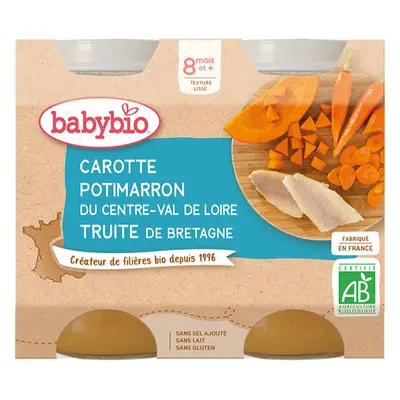 Babybio BIO mrkev a dýně se pstruhem dětský příkrm 2x200 g