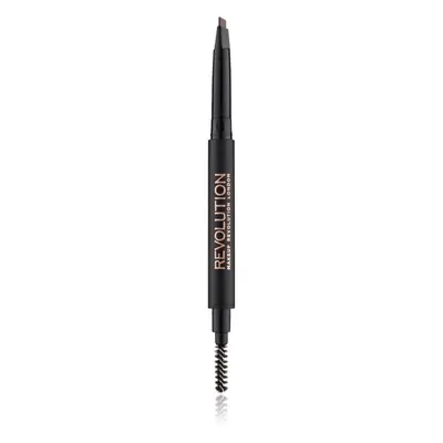 Makeup Revolution Duo Brow Definer precizní tužka na obočí odstín Medium Brown 0.15 g