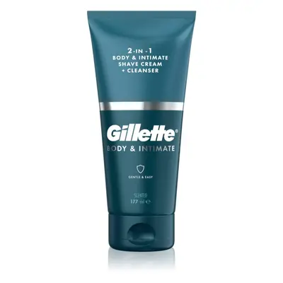 Gillette Body&Intimate 2in1 Shave Cream přípravek na holení třísel s mycí emulzí pro muže 150 ml