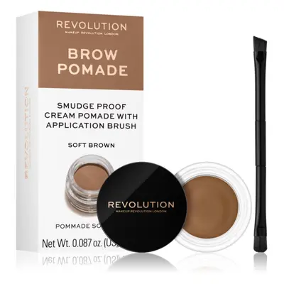 Makeup Revolution Brow Pomade pomáda na obočí odstín Soft Brown 2.5 g