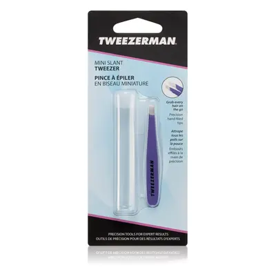 Tweezerman Mini Slant pinzeta se zešikmeným koncem mini s cestovním pouzdrem Lavender 1 ks