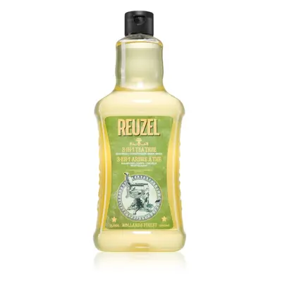 Reuzel Tea Tree 3 v 1 šampon, kondicionér a sprchový gel pro muže 1000 ml