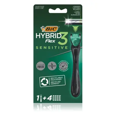 BIC FLEX3 Hybrid Sensitive holicí strojek + náhradní břity 4 ks