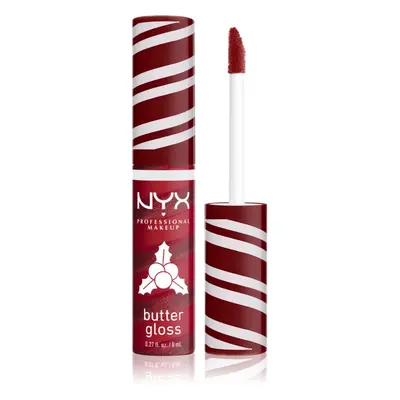 NYX Professional Makeup Holiday Butter Gloss lesk na rty odstín 04 Holly Berry Swirl 8 ml