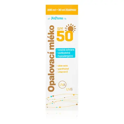 MedPharma Opalovací mléko SPF50 opalovací mléko s vysokou UV ochranou 230 ml