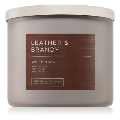 Bath & Body Works Leather & Brandy vonná svíčka 411 g