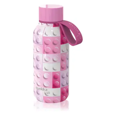 Quokka Solid Kids termoláhev s poutkem Pink Bricks 330 ml