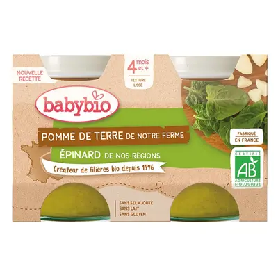 Babybio BIO brambory se špenátem dětský příkrm 2x130 g