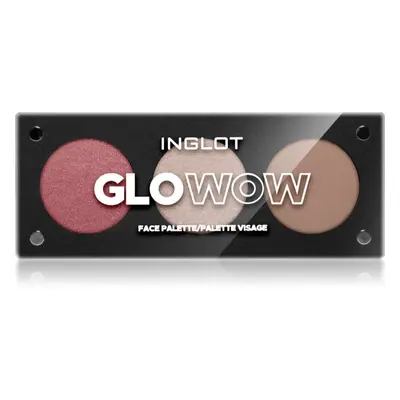 Inglot Face Palette rozjasňovač, bronzer a tvářenka odstín GLOWOW 7 g