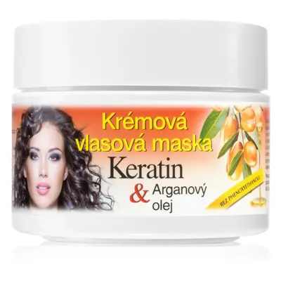 Bione Cosmetics Keratin + Arganový olej regenerační maska na vlasy 260 ml