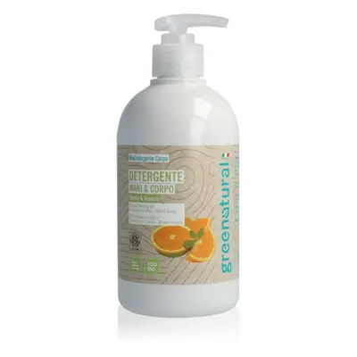 Greenatural Liquid Soap tekuté mýdlo na ruce a tělo Mint and Orange 500 ml