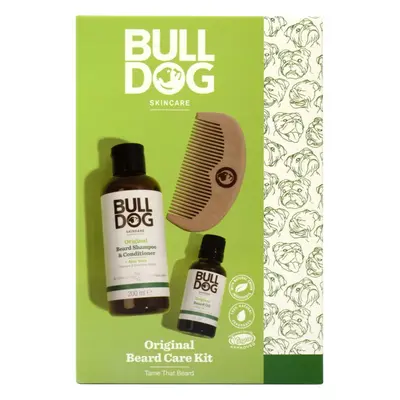 Bulldog Original Beard Care Kit dárková sada pro muže Peach Wood 10,4 cm