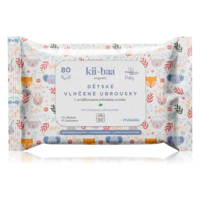 kii-baa® organic Baby Premium Care vlhčené ubrousky pro děti s prebiotiky 80 ks