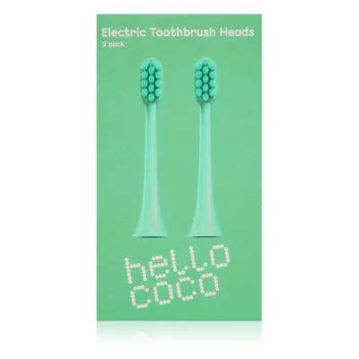 Hello Coco Electric Toothbrush Heads Green náhradní hlavice pro zubní kartáček 2 ks