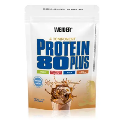 Weider Protein 80 Plus syrovátkový protein s aminokyselinami příchuť Hazelnut - Nougat 500 g