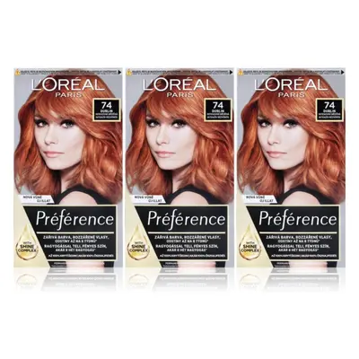 L’Oréal Paris Préférence barva na vlasy výhodné balení odstín 7.4 Mango Copper