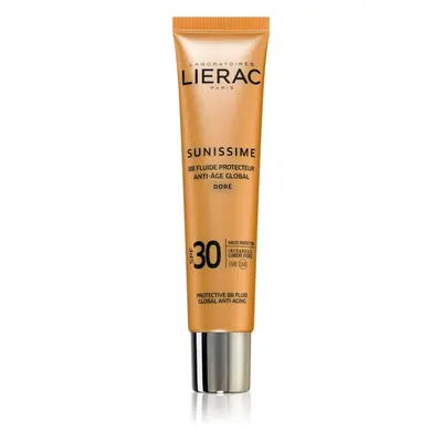 Lierac Sunissime Global Anti-Ageing Care ochranný tónovaný fluid na obličej SPF 30 odstín Golden