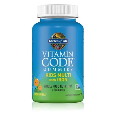 Garden of Life Vitamin Code Kids Multi with Iron multivitamíny pro děti příchuť Orange 90 ks