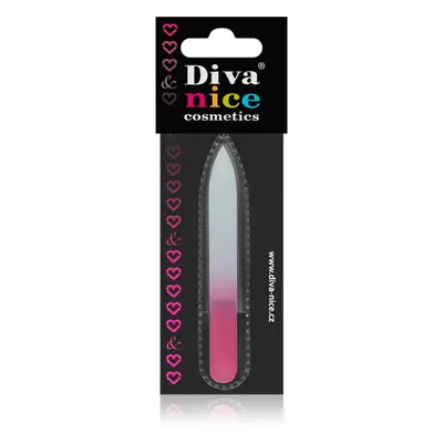 Diva & Nice Cosmetics Accessories skleněný pilník na nehty malý Pink 1 ks