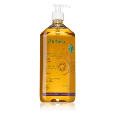 Melvita Extra-Gentle Shower Shampoo sprchový šampon na vlasy a tělo Fig & Kiwi 1000 ml