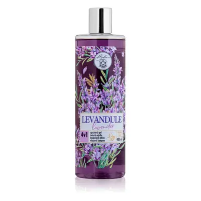 Bohemia Gifts & Cosmetics Flower Line Lavender mycí gel na tělo a vlasy 4 v 1 400 ml