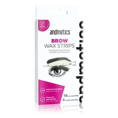 andmetics Wax Strips Brow voskové depilační pásky na obočí 16 ks