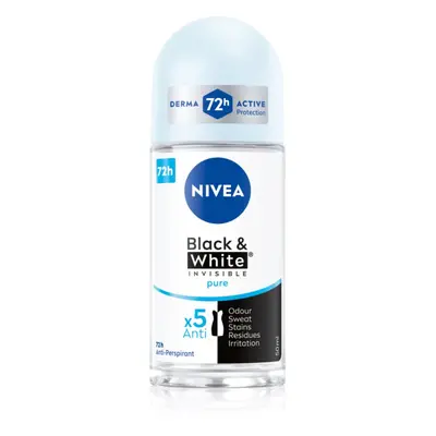 NIVEA Invisible Black & White Pure antiperspirant roll-on 48h 50 ml