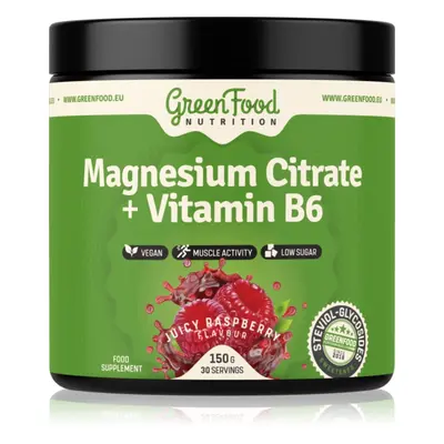 GreenFood Nutrition Magnesium Citrate + Vitamin B6 prášek pro podporu normální činnosti nervové 