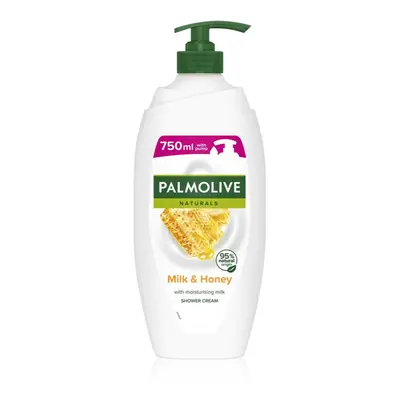 Palmolive Naturals Milk & Honey sprchový a koupelový krémový gel s mlékem a medem s pumpičkou 75