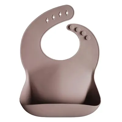 Mushie Silicone Baby Bib bryndák Warm Taupe 1 ks