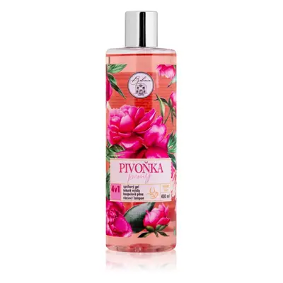 Bohemia Gifts & Cosmetics Flower Line Peony mycí gel na tělo a vlasy 400 ml