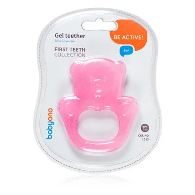 BabyOno Be Active Gel Teether kousátko Pink Bear 1 ks