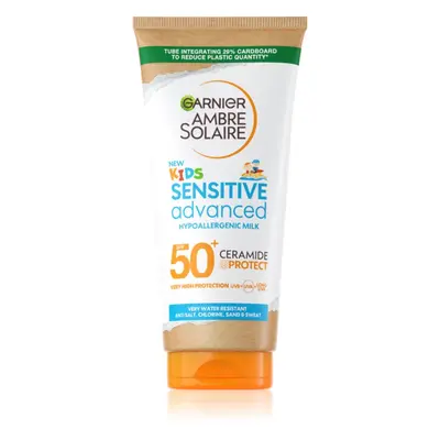 Garnier Ambre Solaire Sensitive Advanced ochranné opalovací mléko pro děti SPF 50+ 175 ml