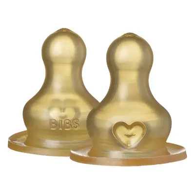 BIBS Baby Glass Bottle Latex Nipple savička na láhev Slow Flow 0+ months 2 ks