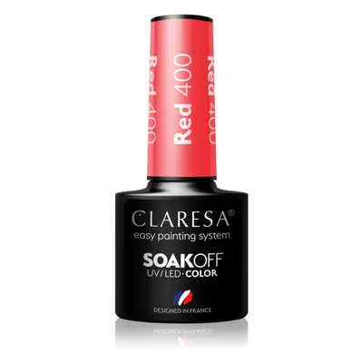 Claresa SoakOff UV/LED Color Rainbow Explosion gelový lak na nehty odstín Red 400 5 g