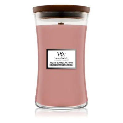 Woodwick Pressed Blooms & Patchouli vonná svíčka s dřevěným knotem 609,5 g