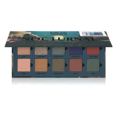 MUA Makeup Academy Nocturnal paleta očních stínů 10 barev 11 g