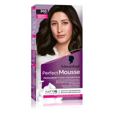 Schwarzkopf Perfect Mousse permanentní barva na vlasy odstín 300 Černohnědý 1 ks