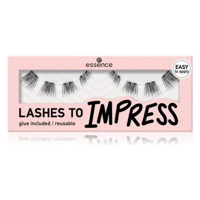 essence LASHES TO IMPRESS umělé řasy s lepidlem 8 ks