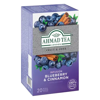 Ahmad Tea Blueberry & Cinnamon ovocný čaj skořice 20x2 g