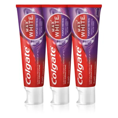 Colgate Max White Purple Reveal osvěžující zubní pasta 3x75 ml