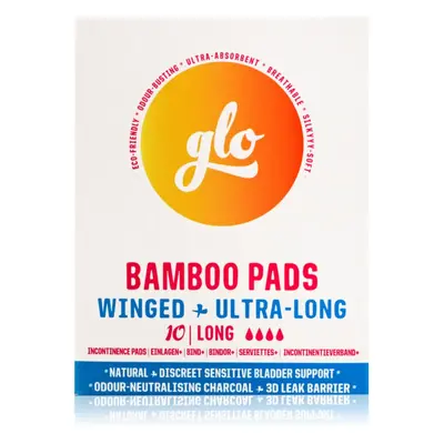 FLO GLO Bamboo Pads inkontinenční vložky s křidélky Long 10 ks