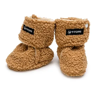 T-TOMI TEDDY Booties Brown dětské capáčky 6-9 months 1 ks