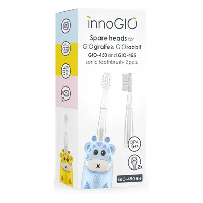 innoGIO GIOGiraffe & GIORabbit Spare Heads Transparent náhradní hlavice pro zubní kartáček pro d