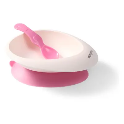 BabyOno Be Active Bowl with a Spoon jídelní sada Pink 6 m+ 1 ks