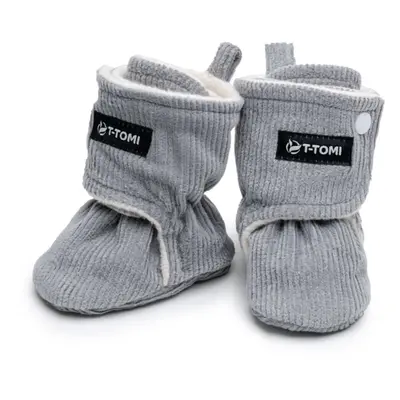 T-TOMI Booties Grey dětské capáčky 3-6 months Warm 1 pár