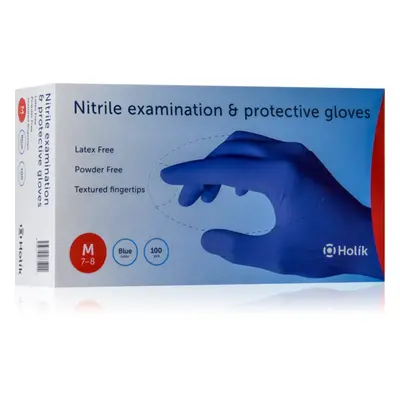 Holík Nitril Blue nitrilové nepudrované rukavice velikost M 2x50 ks